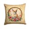 Edge Collections - 14" X 14" - Multicolor - Chihuahua and Flowers Decorative Throw Pillow - 1 Piece